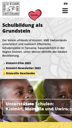 Vorschau der mobilen Webseite www.kisimiri.ch, Friends of Kisimiri