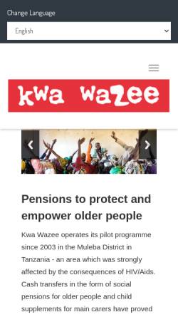 Vorschau der mobilen Webseite www.kwawazee.ch, Kwa Wazee