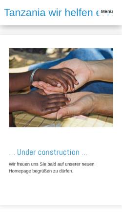 Vorschau der mobilen Webseite www.tanzania-wir-helfen.de, Tanzania - Wir helfen!