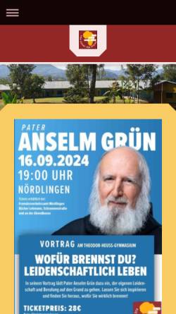 Vorschau der mobilen Webseite www.4-steine-fuer-afrika.de, Vier Steine für Afrika e.V.