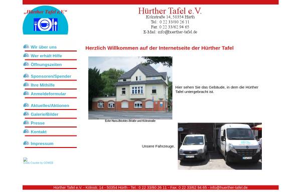 Vorschau von www.huerther-tafel.de, Hürther Tafel e.V.