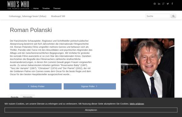Vorschau von whoswho.de, Roman Polanski - Biografie WHO'S WHO.
