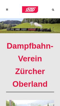 Vorschau der mobilen Webseite www.dvzo.ch, Dampfbahn-Verein Zürcher Oberland DVZO
