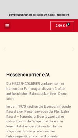 Vorschau der mobilen Webseite www.hessencourrier.de, Museumseisenbahn Hessencourrier