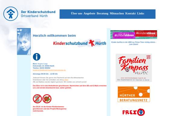 Vorschau von www.kinderschutzbund-huerth.de, Kinderschutzbund-Hürth