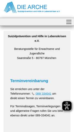 Vorschau der mobilen Webseite www.die-arche.de, Die Arche e.V.