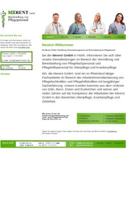 Vorschau der mobilen Webseite www.merent-gmbh.de, Merent GmbH in Hürth - Bereitstellung von Krankenpflegepersonal