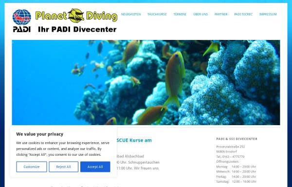 Vorschau von www.planet-diving.de, Planet Diving