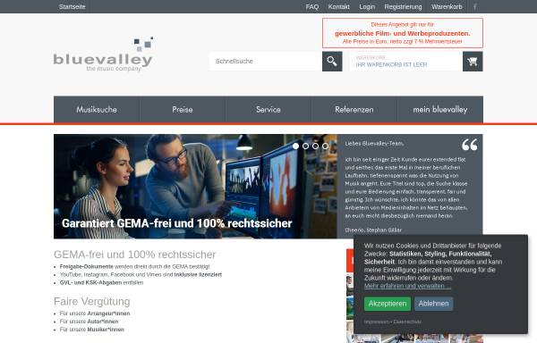 Vorschau von www.bluevalley.de, Blue Valley
