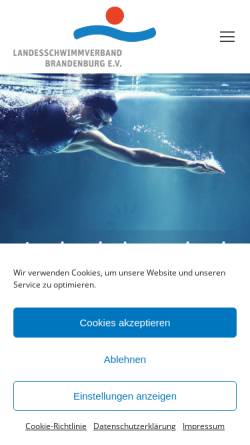 Vorschau der mobilen Webseite lsv-brandenburg.de, Landesschwimmverband Brandenburg