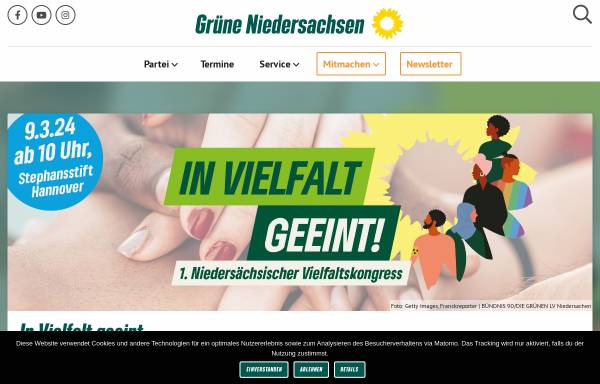 Vorschau von www.gruene-niedersachsen.de, Bündnis 90/Die Grünen Landesverband Niedersachsen