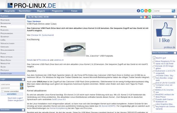 Vorschau von www.pro-linux.de, USB Flash Drives - Howto