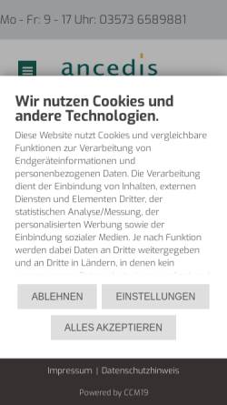 Vorschau der mobilen Webseite www.ancedis.de, amilia CMS
