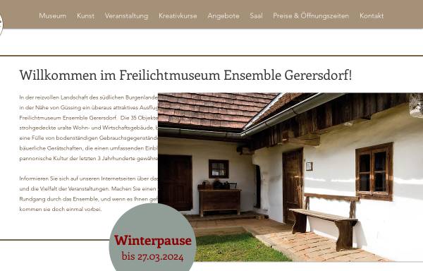 Vorschau von www.freilichtmuseum-gerersdorf.at, Freilichtmuseum Gerersdorf