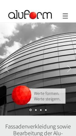 Vorschau der mobilen Webseite www.aluform.de, Aluform System GmbH & Co. KG
