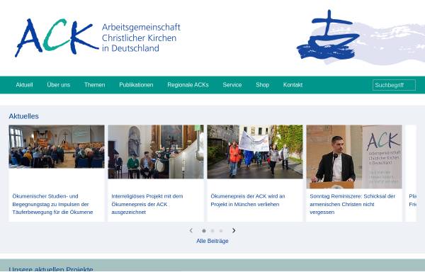 Vorschau von www.oekumene-ack.de, Arbeitsgemeinschaft Christlicher Kirchen in Deutschland