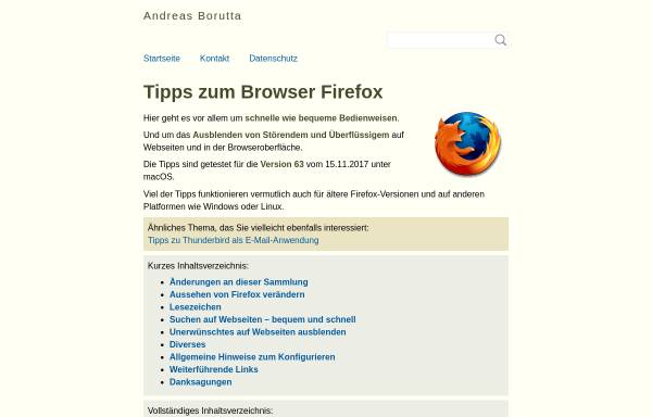 Vorschau von borumat.de, Tipps zum Browser Firefox