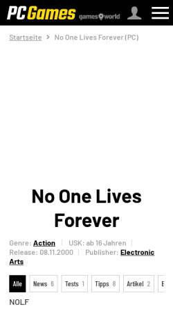 Vorschau der mobilen Webseite www.pcgames.de, PC Games: No One Lives Forever