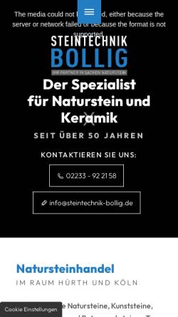Vorschau der mobilen Webseite www.steintechnik-bollig.de, Steinhandel Bollig GmbH