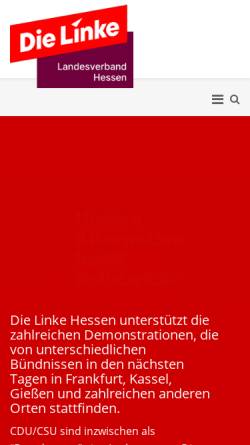 Vorschau der mobilen Webseite www.die-linke-hessen.de, Die Linke. Hessen