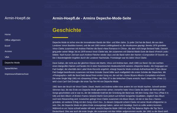 Vorschau von armin-hoepfl.de, Armins Depeche Mode Seite