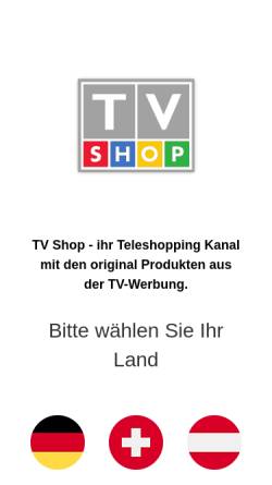 Vorschau der mobilen Webseite www.tvshop.com, TV-Shop Europe GmbH