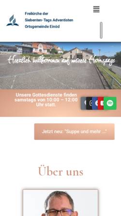 Vorschau der mobilen Webseite www.adventgemeinde-einoed.de, Adventgemeinde Einöd