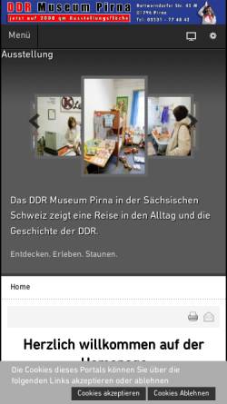 Vorschau der mobilen Webseite www.ddr-museum-pirna.de, DDR-Museum Pirna