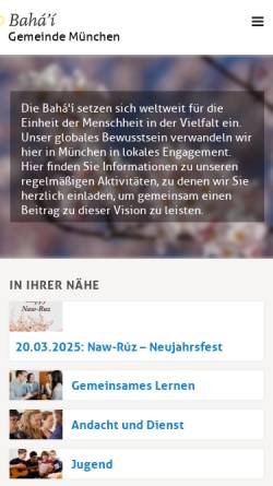 Vorschau der mobilen Webseite muenchen.bahai.de, Bahai-Gemeinde München