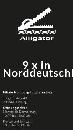 Vorschau der mobilen Webseite www.alligator-lederwaren.de, Alligator Lederwaren