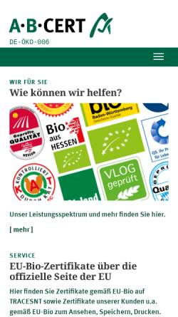 Vorschau der mobilen Webseite www.abcert.de, Abcert AG