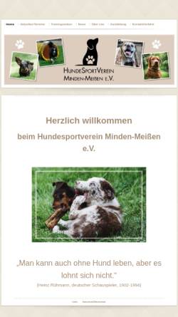 Vorschau der mobilen Webseite www.hundeverein-minden.de, Hundesportverein Minden-Meißen e.V.
