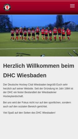 Vorschau der mobilen Webseite www.dhc-wiesbaden.de, Deutscher Hockey Club Wiesbaden