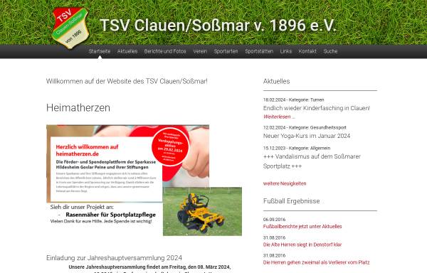 Vorschau von www.tsvclauensossmar.de, TSV Clauen/Soßmar von 1896 e.V.