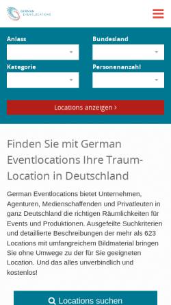 Vorschau der mobilen Webseite www.german-eventlocations.de, German Eventlocations Schnell & Haas GbR