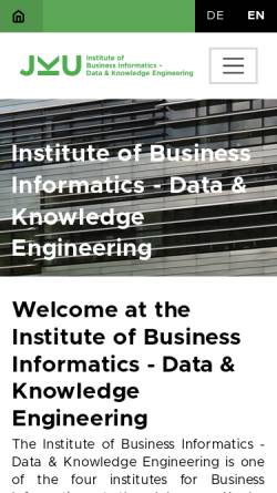 Vorschau der mobilen Webseite www.dke.jku.at, Data & Knowledge Engineering