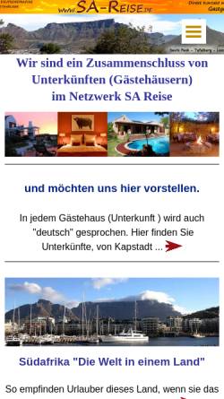 Vorschau der mobilen Webseite www.sa-reise.de, SA Reise