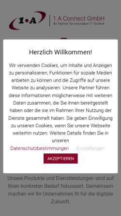 Vorschau der mobilen Webseite 1aconnect.de, 1.A Connect GmbH Gonnesweiler