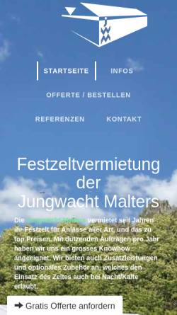 Vorschau der mobilen Webseite festzelt.jwmalters.ch, Festzeltvermietung der Jungwacht Malters