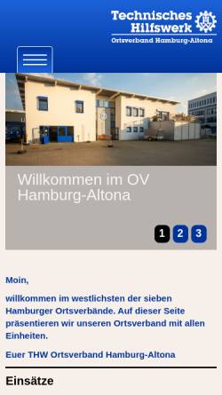 Vorschau der mobilen Webseite www.thw-hamburg-altona.de, THW Ortsverband Hamburg-Altona