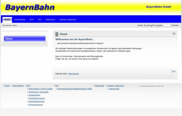 Vorschau von www.bayernbahn.de, BayernBahn Betriebsgesellschaft mbH, Nördlingen