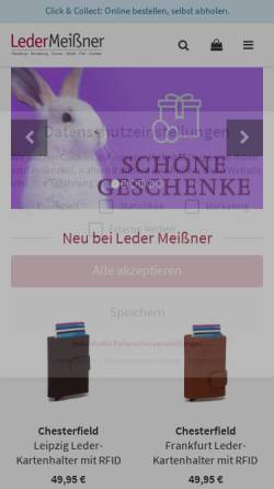 Vorschau der mobilen Webseite www.leder-meissner.de, Leder Meißner