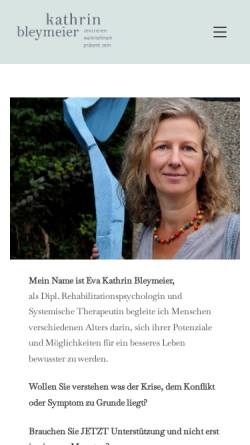 Vorschau der mobilen Webseite www.privatpraxis-bleymeier.de, Dipl.-Rehapsych. (FH) Eva Kathrin Bleymeier