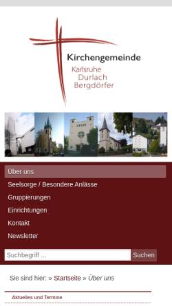 Vorschau der mobilen Webseite www.kath-karlsruhe-bergdoerfer.de, Katholische Kirche Karlsruhe