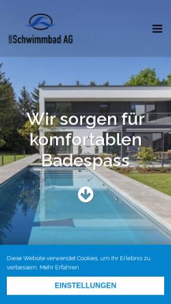 Vorschau der mobilen Webseite schwimmbadservice.ch, Interservice