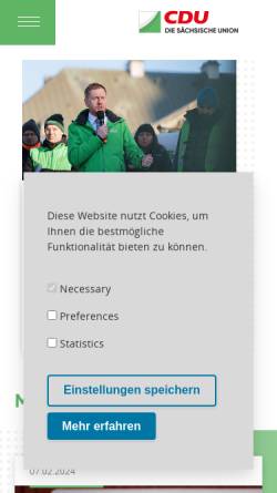 Vorschau der mobilen Webseite www.cdu-sachsen.de, CDU Sachsen