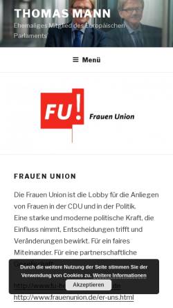Vorschau der mobilen Webseite www.mann-europa.de, Frauen Union Hessen
