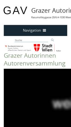 Vorschau der mobilen Webseite www.gav.at, Grazer Autorenversammlung
