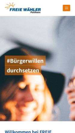 Vorschau der mobilen Webseite www.fw-pohlheim.de, Freie Wählergemeinschaft (FWG) Pohlheim
