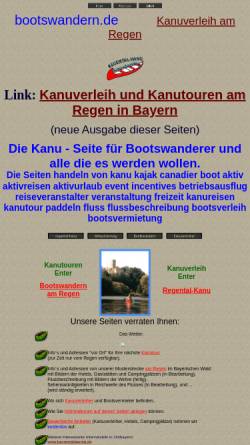 Vorschau der mobilen Webseite www.bootswandern.de, Bootswandern, Kanuverleih und Kanutouren am Regen